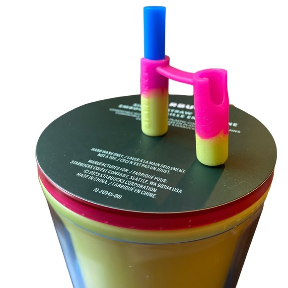 Starbucks 24oz Color-Change Cold-to-Go Cup w/ Silicone Straw Topper NWT - Picture 3 of 5